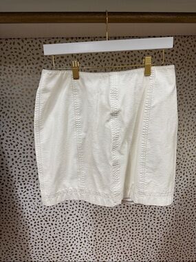 Free People Cream Mini Skirt with Panel Stitching